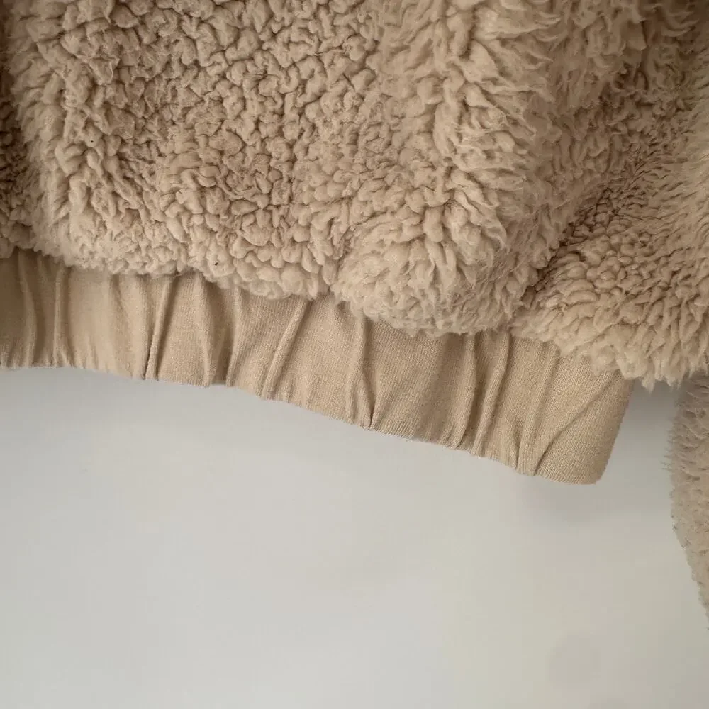 Z SUPPLY Dakota Sherpa Full Zipper Jacket in Ivory Cream // S